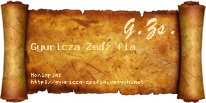 Gyuricza Zsófia névjegykártya