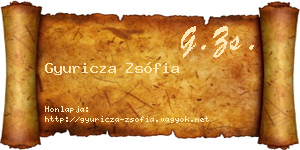 Gyuricza Zsófia névjegykártya